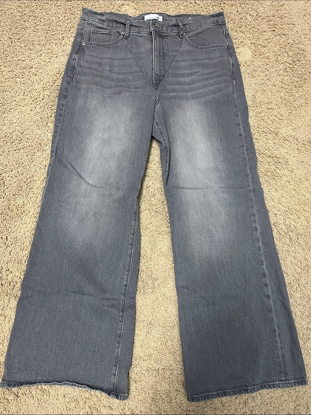 LOFT Women's Wide-Leg Washed Gray Jeans